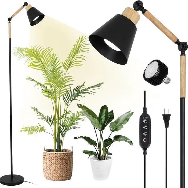 Main image of Grow Lights for indoor Plants Full Spectrum, Plant Lights for indoor Growing with 20W Cob Grow Light Blub, 4/8/12H Timer, Standing Tall Grow Lamp for Middle Large Plants(75'', Height Adjustable)
