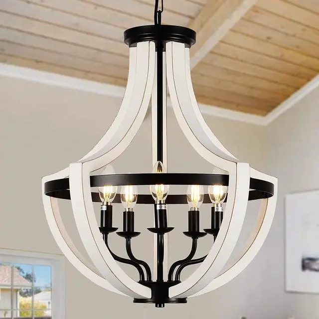 Main image of Modern White Solid Wood Chandeliers