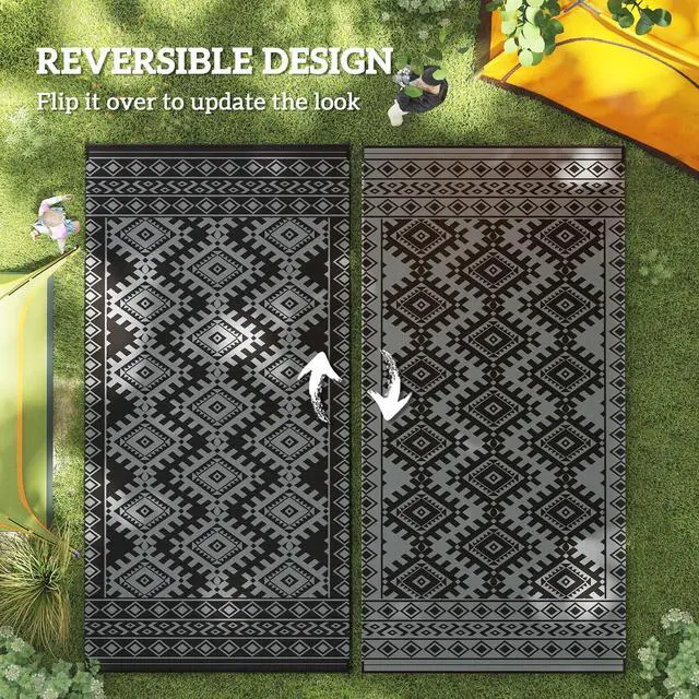 Alt view image 5 of 7 - Portable Outside Camping Area Carpet Mat,Reversible Rug,Outdoor Rug for Patio for Decor