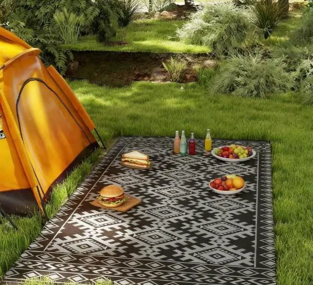 Alt view image 7 of 7 - Portable Outside Camping Area Carpet Mat,Reversible Rug,Outdoor Rug for Patio for Decor