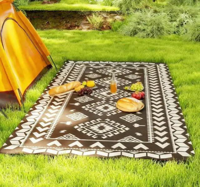 Alt view image 7 of 7 - Outdoor Rug for Patio for Decor,Portable Outside Camping Area Carpet Mat,Reversible Rug,for Indoor and Outdoor