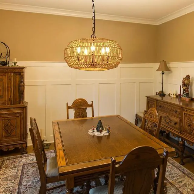 Alt view image 2 of 7 - Farmhouse Rattan Pendant Lights