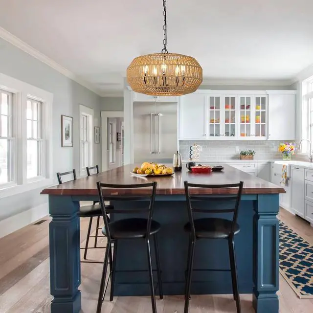Alt view image 7 of 7 - Farmhouse Rattan Pendant Lights