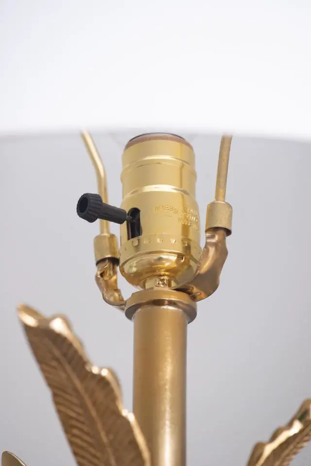 Alt view image 5 of 6 - D16x31" Leaf Lamp with Marble Base, Gold (Lamp Shade Assembly Required)
