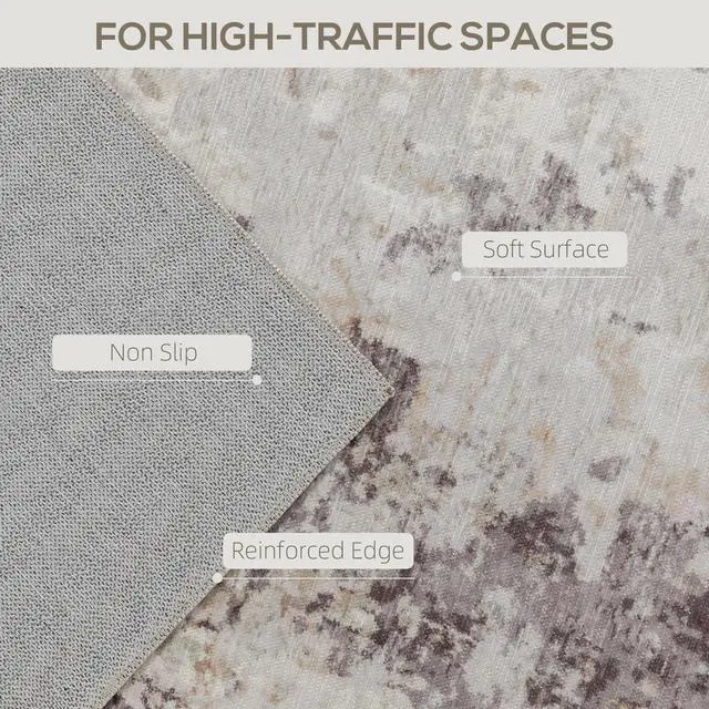 Alt view image 7 of 7 - Machine Washable Area Rug 4x6, Non-Slip Modern Abstract Floor Cover Foldable Carpet for Living Room, Bedroom, Dining Room, Mixed-Brown