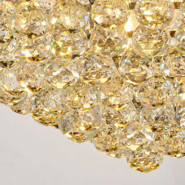 Alt view image 6 of 7 - 32-inch Silver Crystal Chandelier, 27-Light French Empire Ceiling Light with Led Bulbs, Adjustable 59-inch Chain, 3000K Warm Light, Perfect for Dining Room, Living Room, and Foyer
