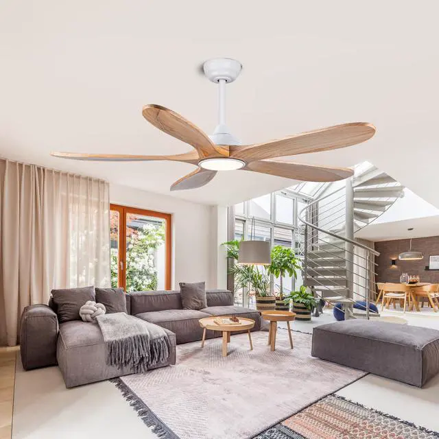 Alt view image 4 of 7 - 52 inch Ceiling Fans with Lights and Remote Control, Reversible, 5Wood Blades, 6 Speeds, 3Cct Dimmable, Noiseless, indoor/Outdoor Nature Wood Ceiling Fan