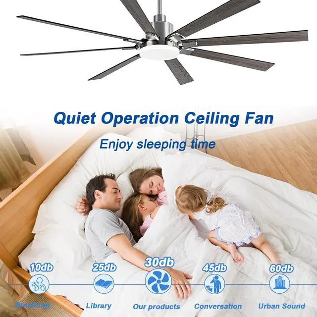 Alt view image 3 of 7 - Ceiling Fans with Lights, 72 inch Ceiling Fan with Remote ,3 Cct Dimmable Light,Noiseless Reversible Dc Motor,8 Blades indoor/Outdoor Ceiling Fans for Bedroom,Farmhouse,Patio