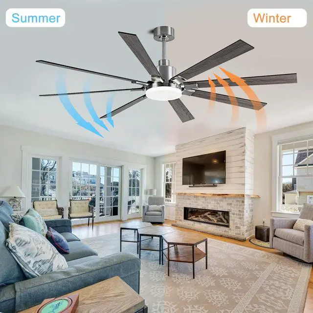 Alt view image 4 of 7 - Ceiling Fans with Lights, 72 inch Ceiling Fan with Remote ,3 Cct Dimmable Light,Noiseless Reversible Dc Motor,8 Blades indoor/Outdoor Ceiling Fans for Bedroom,Farmhouse,Patio