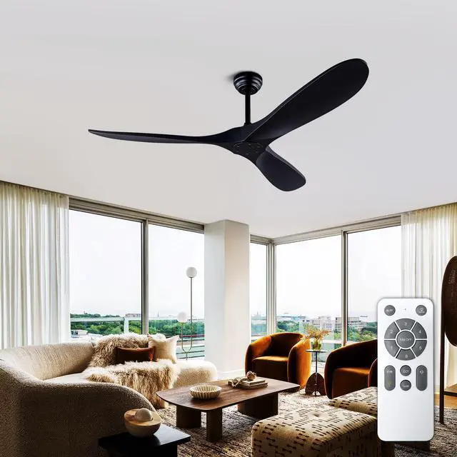 Main image of 52 inch Black Abs Ceiling Fan with Remote Standard Mount No Lights for Garage,Patio, Porch, Garage, Or Living Room