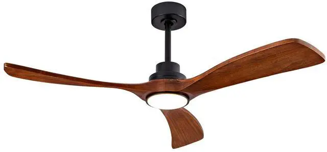 Alt view image 4 of 7 - 52" indoor Ceiling Fan with Light,3 Walnut Solid Wood Blade, Remote Control,3 Cct Dimmable Led, Timer, 6-Speed Reversible Motor Use for Living Room Or Patio