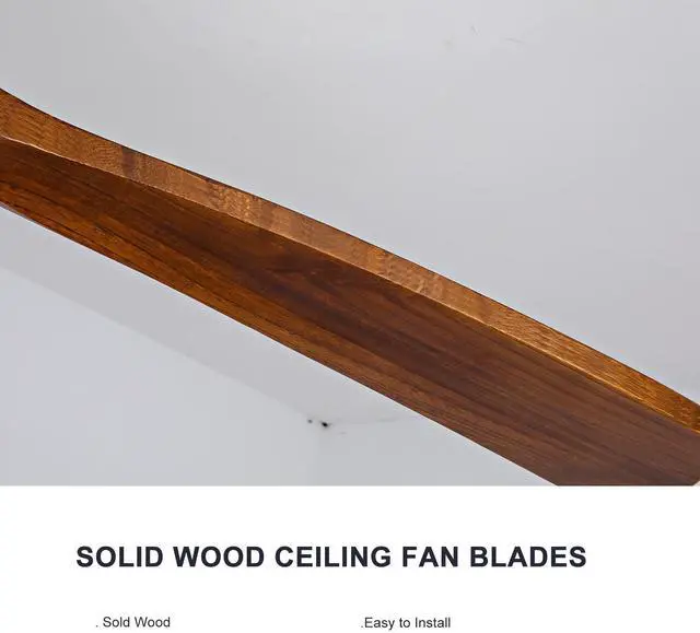 Alt view image 6 of 7 - 52" indoor Ceiling Fan with Light,3 Walnut Solid Wood Blade, Remote Control,3 Cct Dimmable Led, Timer, 6-Speed Reversible Motor Use for Living Room Or Patio