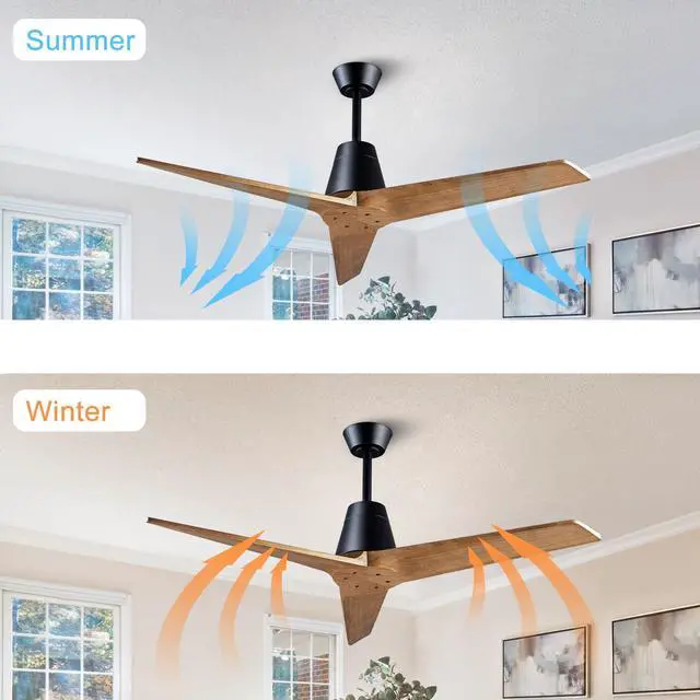 Alt view image 4 of 7 - 52inch Ceiling Fan with Remote Control, indoor Or Outdoor Fan, No Light , Reversible Dc Motor, 3 Blade High Cfm