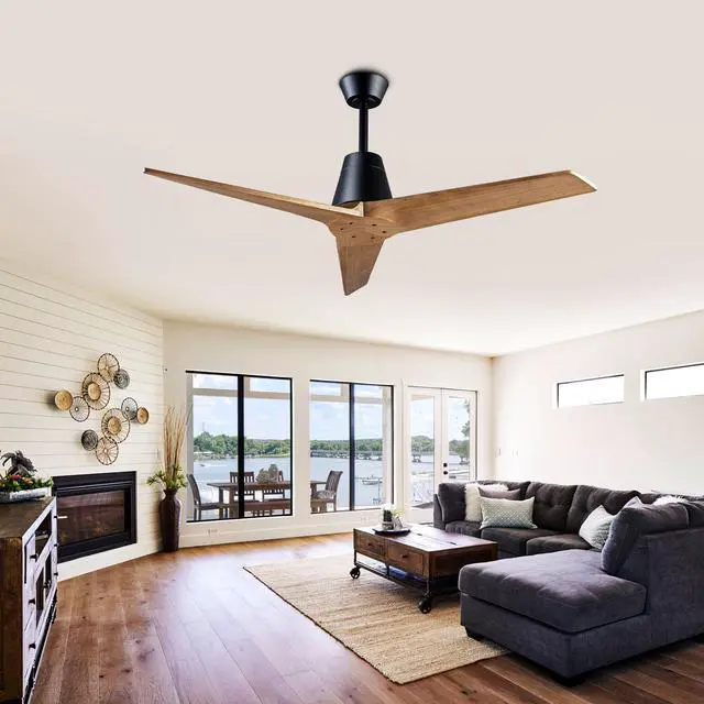 Alt view image 3 of 7 - 52inch Ceiling Fan with Remote Control, indoor Or Outdoor Fan, No Light , Reversible Dc Motor, 3 Blade High Cfm