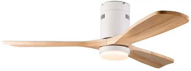 Alt view image 2 of 7 - 52 inch Low Profile Ceiling Fan with Light and Remote Control, Flush Mount, Reversible, 3Cct, Dimmable, Noiseless, Ceiling Fan for Bedroom, indoor/Outdoor Use