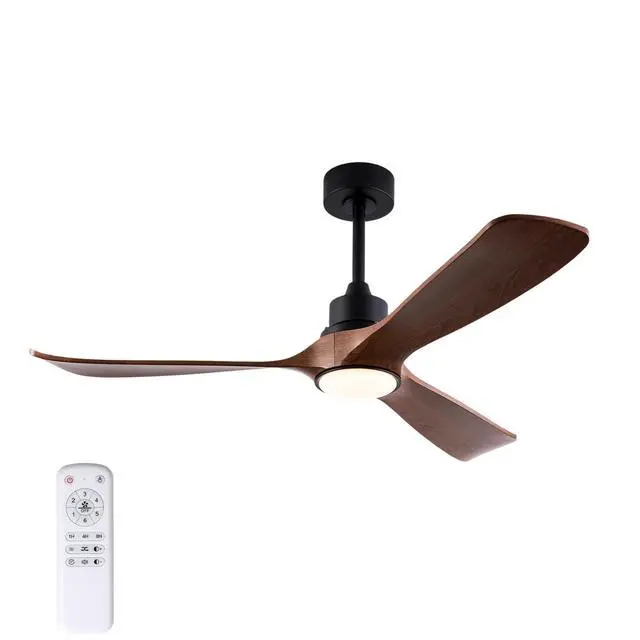 Alt view image 4 of 7 - 52 inch Ceiling Fan with Light, 3 Solid Wood Blades,Remote Control,6-Speed Reversible Dc Motor for Living Room,Bed Room,Dining Room.