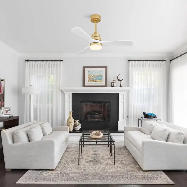 Main image of 41 inch Ceiling Fan with Light, 3 Solid Wood Blades,Remote Control,6-Speed Reversible Dc Motor for Living Room,Bed Room,Dining Room.