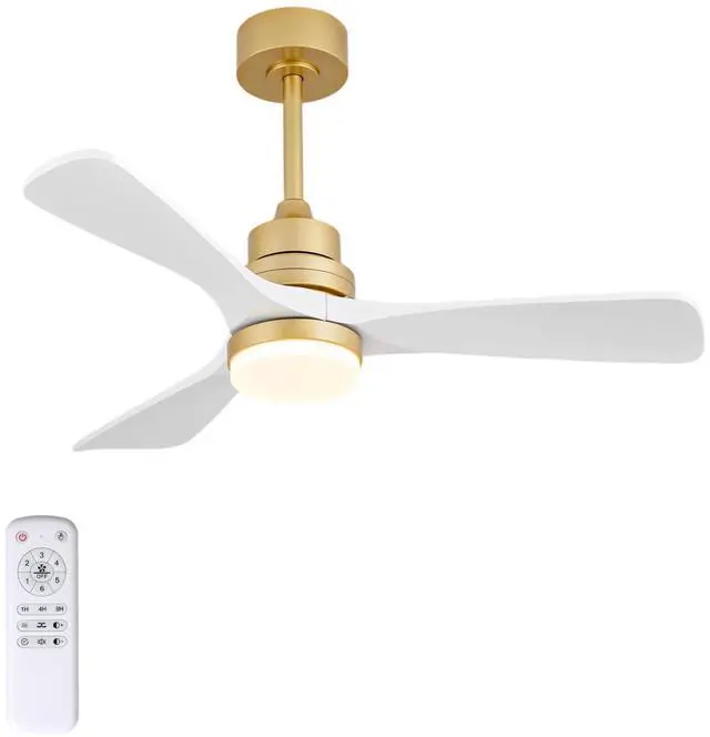 Alt view image 3 of 7 - 41 inch Ceiling Fan with Light, 3 Solid Wood Blades,Remote Control,6-Speed Reversible Dc Motor for Living Room,Bed Room,Dining Room.