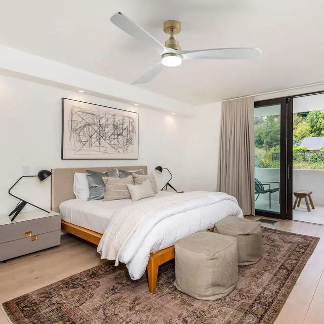 Alt view image 2 of 7 - 59.8 inch Ceiling Fan with Light, 3 Solid Wood Blades,Remote Control,6-Speed Reversible Dc Motor for Living Room,Bed Room,Dining Room.