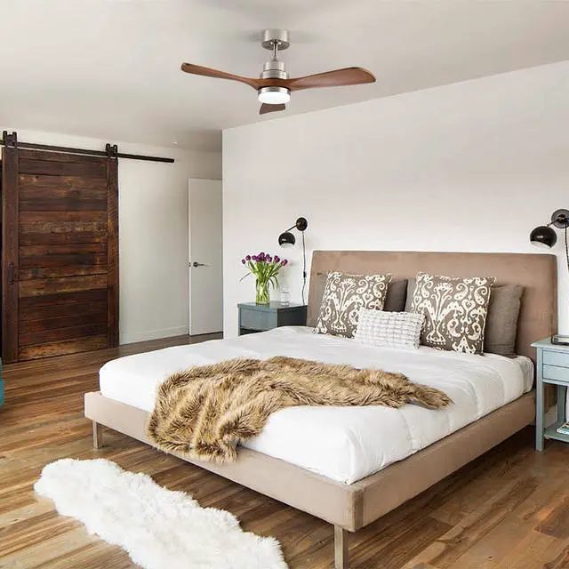 Alt view image 3 of 7 - 41.7 inch Ceiling Fan with Light, 3 Solid Wood Blades,Remote Control,6-Speed Reversible Dc Motor for Living Room,Bed Room,Dining Room.