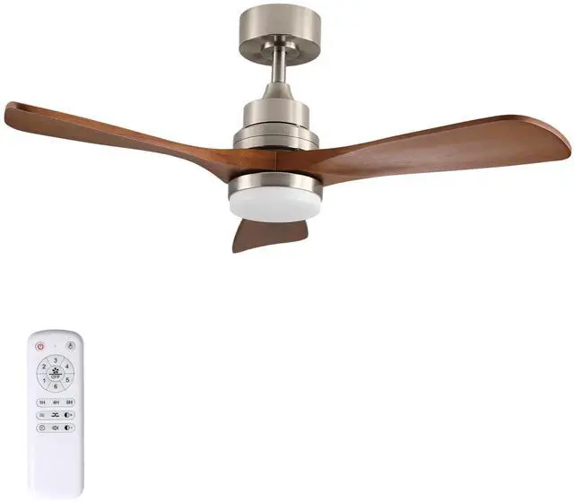 Alt view image 4 of 7 - 41.7 inch Ceiling Fan with Light, 3 Solid Wood Blades,Remote Control,6-Speed Reversible Dc Motor for Living Room,Bed Room,Dining Room.