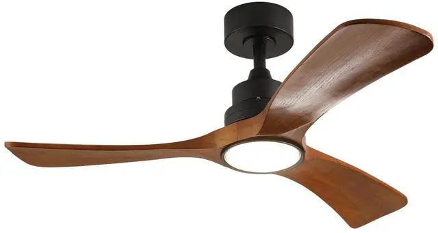 Alt view image 4 of 7 - 41.7" Black Ceiling Fan with Light, 3 Solid Wood Blades, 6-Speed Reversible Dc Motor for Bed Room,Dining Room,Living Room.
