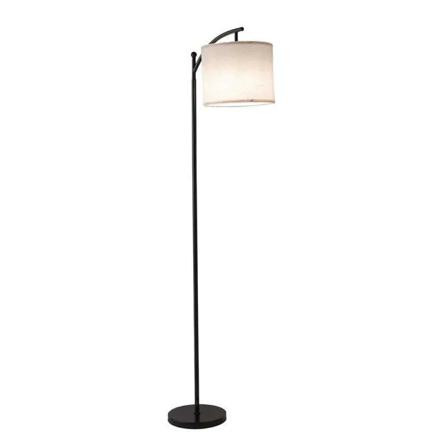 Alt view image 5 of 7 - Floor Lamps with 3 Color Temperatures, Black Standing Lamp with Remote and Fabric Shade, Modern-Style Floor Lamp, Farmhouse Tall Lamp for Bedroom, Over Couch Arched Reading Light