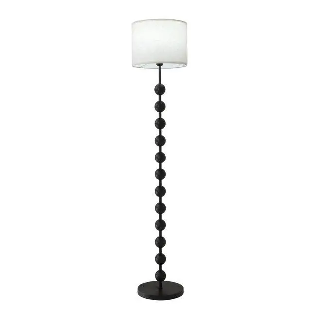 Alt view image 4 of 7 - 63-inch Modern Floor Lamp with Spherical Base and Linen Shade
