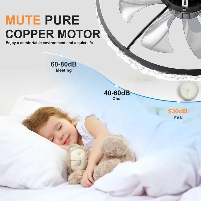 Alt view image 5 of 7 - 23.6" Ceiling Fans with Lights Remote and App Control, Dimmable 3-Color and 6-Speed Quiet Dc Motor, Black Ceiling Fan for Bedroom Living Room