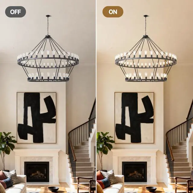 Alt view image 6 of 7 - 59.06 inch Matte Black Wagon Wheel Chandelier 54-Lights(No Bulbs)