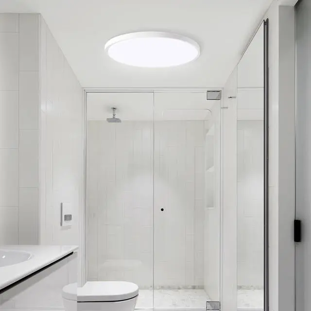 Alt view image 3 of 7 - 11.8 inch White Ultra-Thin Ceiling Light 6500K Led Flush Mount Ceiling Lamp for Bedroom, Bathroom, Hallway