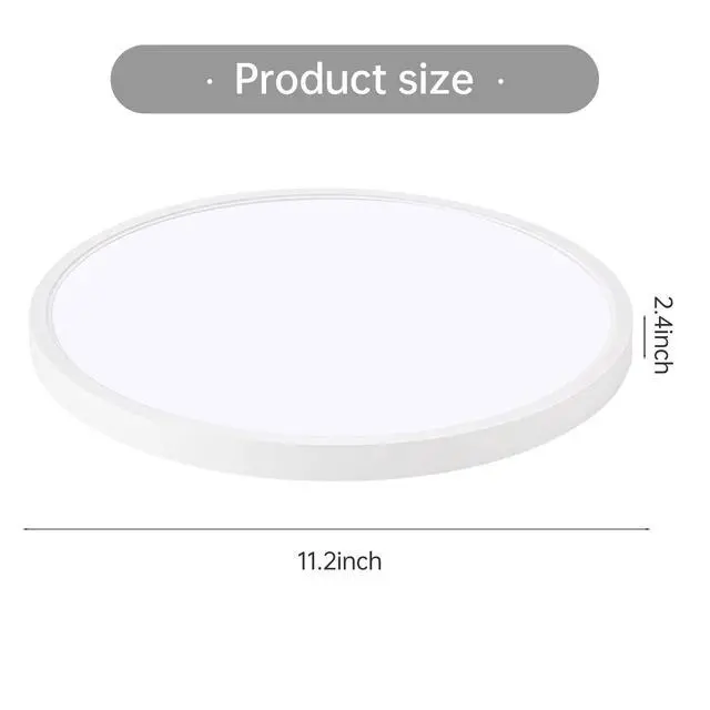 Alt view image 7 of 7 - 11.8 inch White Ultra-Thin Ceiling Light 6500K Led Flush Mount Ceiling Lamp for Bedroom, Bathroom, Hallway