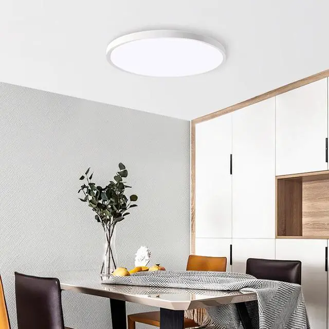 Alt view image 5 of 7 - 11.8 inch White Ultra-Thin Ceiling Light 6500K Led Flush Mount Ceiling Lamp for Bedroom, Bathroom, Hallway