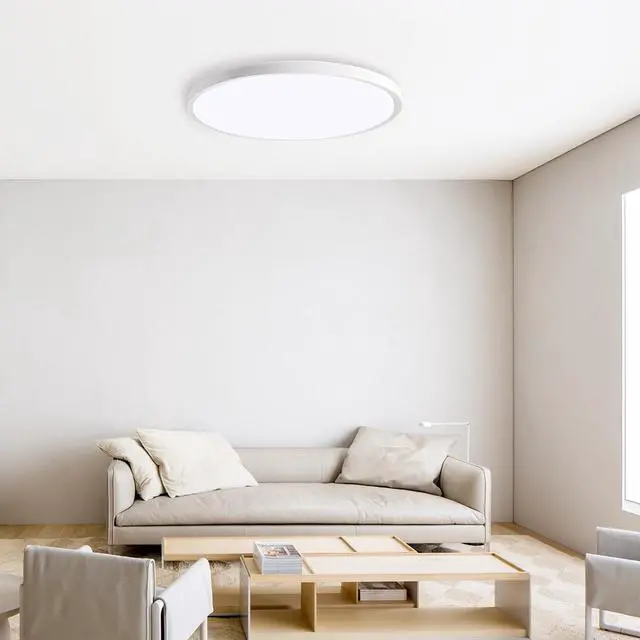 Alt view image 6 of 7 - 11.8 inch White Ultra-Thin Ceiling Light 6500K Led Flush Mount Ceiling Lamp for Bedroom, Bathroom, Hallway