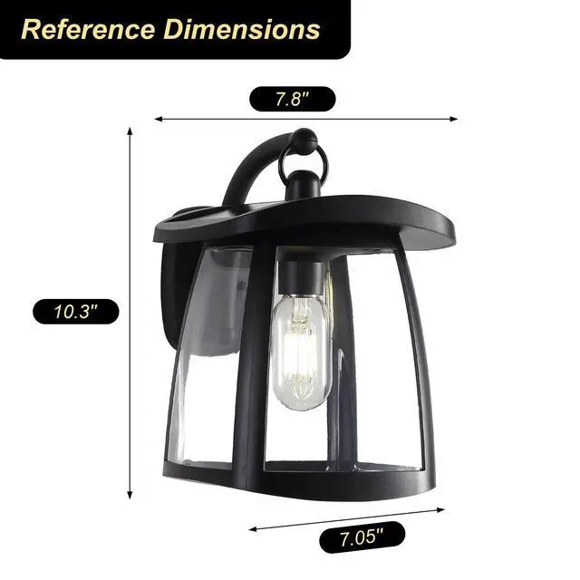 Alt view image 7 of 7 - Black Ip54 Waterproof Solar Wall Lanterns, 4 Lighting Modes with Button Control, Outdoor Hanging Lights with 2 Solar Panels