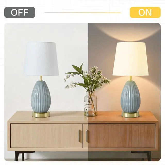 Alt view image 5 of 7 - 18-inch Table Lamp Set Of 2 with E26 Socket, 60W Max, Bedside Nightstand Lamps for Living Room Bedroom Kid'S Room (Bulbs Excluded)