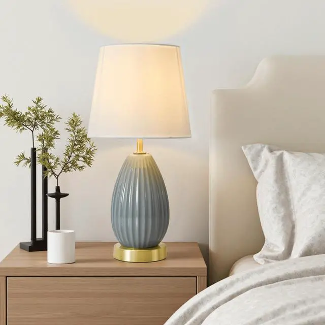 Alt view image 3 of 7 - 18-inch Table Lamp Set Of 2 with E26 Socket, 60W Max, Bedside Nightstand Lamps for Living Room Bedroom Kid'S Room (Bulbs Excluded)