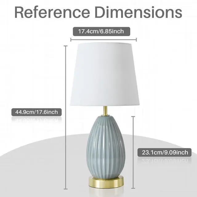Alt view image 7 of 7 - 18-inch Table Lamp Set Of 2 with E26 Socket, 60W Max, Bedside Nightstand Lamps for Living Room Bedroom Kid'S Room (Bulbs Excluded)