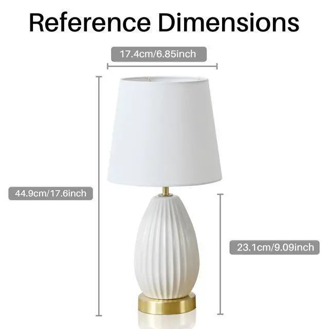 Alt view image 7 of 7 - 18-inch Set Of 2 Table Lamps, Antique Brass and White Finish, Rotary Switch, E26 Socket Bulb Not included (60W Max)