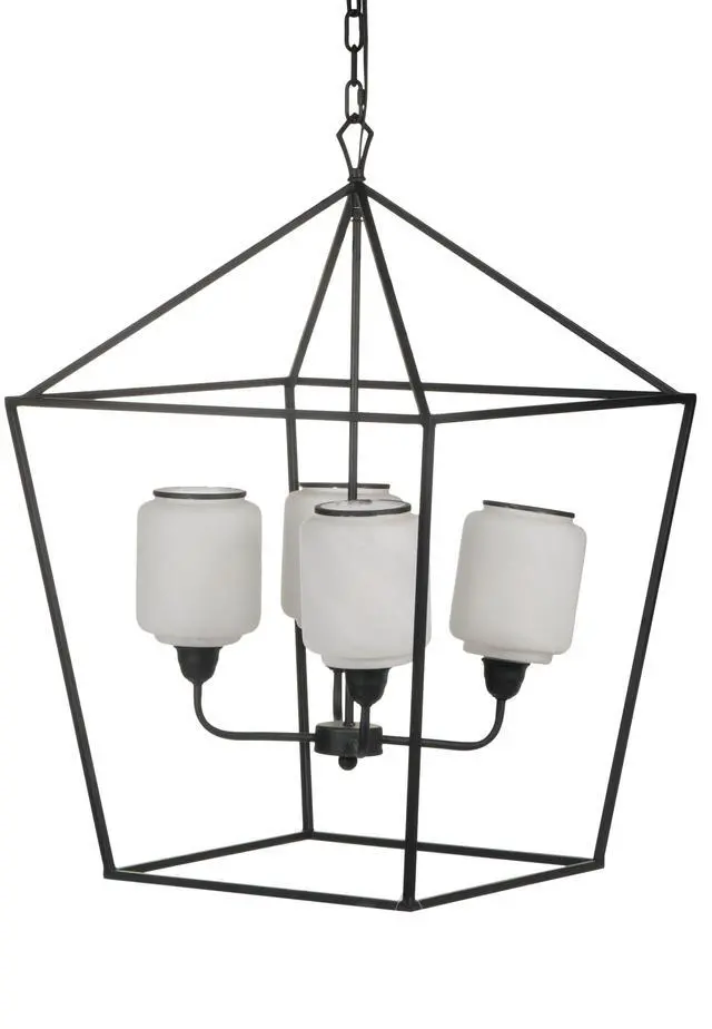 Main image of 21.7x21.7x33.5 " Iron Chandelier, Sleek industrial Style Hanging Light Fixture for Kitchen Dining Room Foyer Entryway, Bulb Not included
