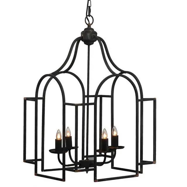 Alt view image 3 of 7 - 17.3x17.3x28.7" Malin Entry 4-Light Chandelier, Hanging Light Fixture for Kitchen Dining Room Foyer Entryway, Bulb Not included