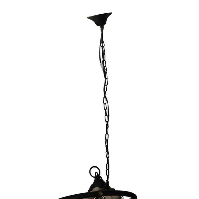 Alt view image 3 of 7 - D18.9x33.1" Large Beaded 4-Light Chandelier, Vintage Style Hanging Light Fixture for Kitchen Dining Room Foyer Entryway, Bulb Not included