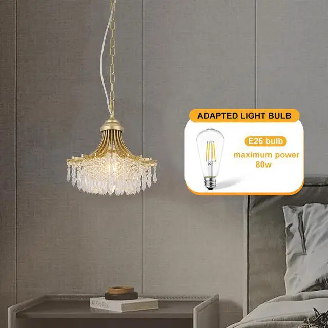 Alt view image 3 of 7 - 11.75" Dia x 10" H Single Bulb Matte Gold Glass Fan Shape Pendant Chandelier