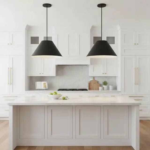 Alt view image 5 of 7 - 22 inch Diameter integrated Led Black Pendant