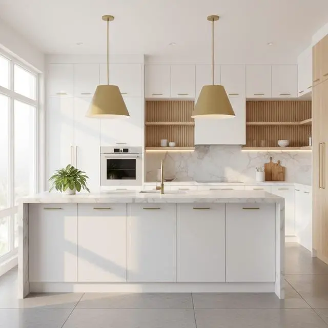 Alt view image 2 of 7 - 16 inch Diameter integrated Led Brass Pendant