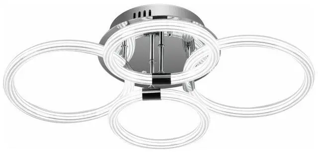 Main image of Modern Led Ceiling Light, Flush Mount Ceiling Light with Dimmable Remote Control, 6Rings Acrylic Ceiling Light Fixture for Bedroom, Living Room, Kitchen, Office Lamps (4 Heads)