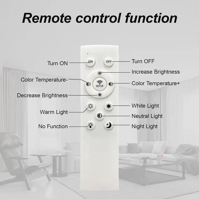Alt view image 3 of 7 - Modern Led Ceiling Light, Flush Mount Ceiling Light with Dimmable Remote Control, 6Rings Acrylic Ceiling Light Fixture for Bedroom, Living Room, Kitchen, Office Lamps (6 Heads)