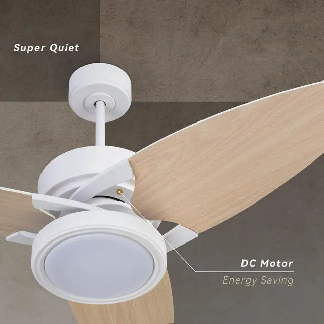 Alt view image 4 of 6 - Light Pro 52 in. Led indoor White Smart Ceiling Fan with Remote Control