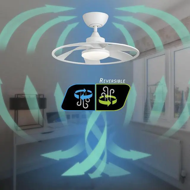 Alt view image 6 of 7 - Light Pro 22 in. Led indoor Matt White Smart Ceiling Fan with Dc Motor
