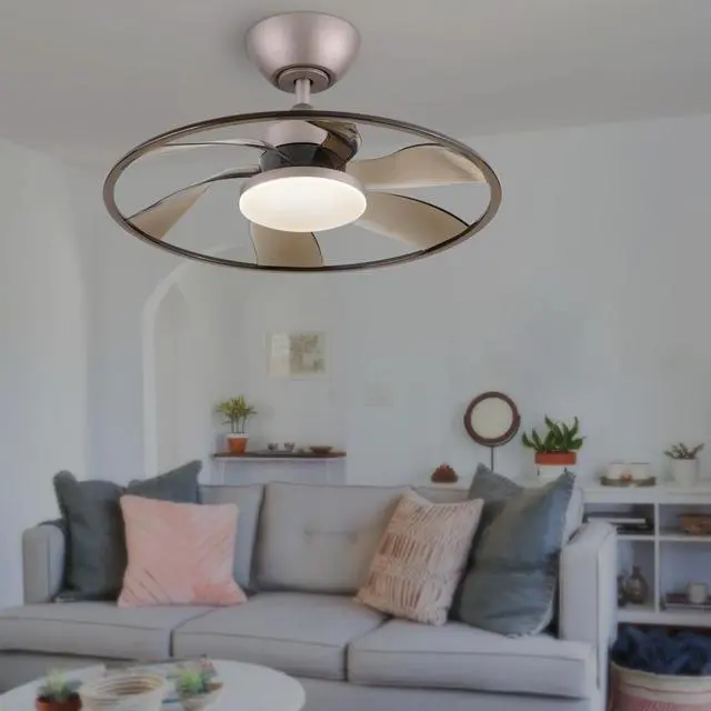 Alt view image 4 of 6 - Light Pro 22 in. Led indoor Coffee Smart Ceiling Fan with Remote Control